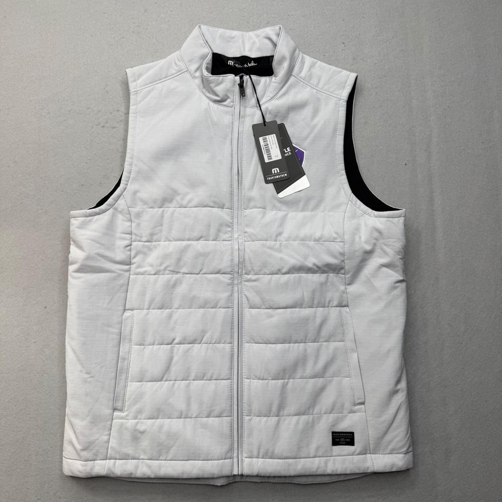 NWT TravisMathew Womens Cold Bay Vest S Gray Puffer Quilted Golf SentinelOne